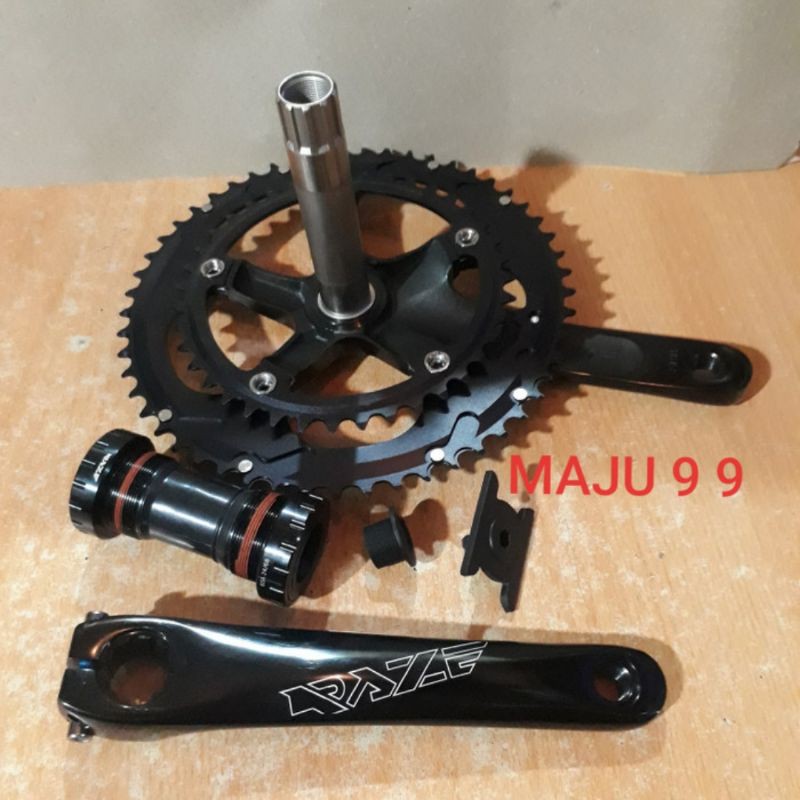 CRANK SET/CRANKSET RAZE DOUBLE 53/39T BCD 130 5 BAUT ARM 170 MM HOLLO 2 ALLOY ORIGINAL