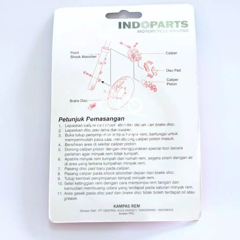 Discpad Belakang Supra 125 Jupiter MX Satria FU Belakang (Kampas Rem Belakang)