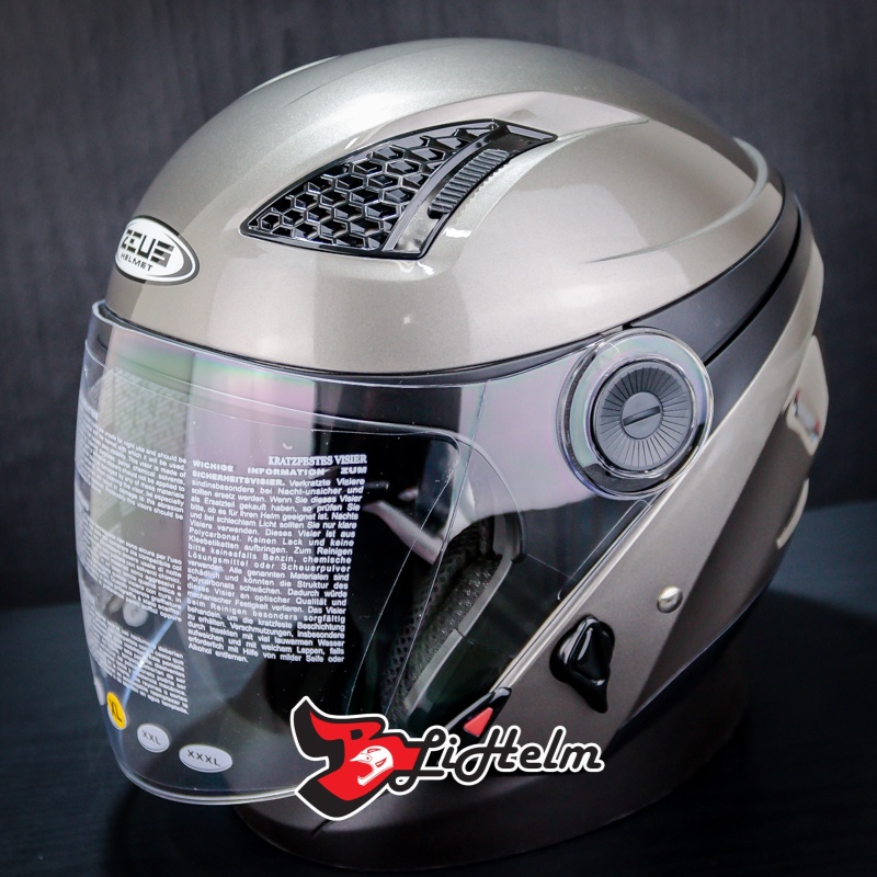 HELM ZEUS ZS 610 SOLID DARK SILVER | ZS-610 HALF FACE HELMET