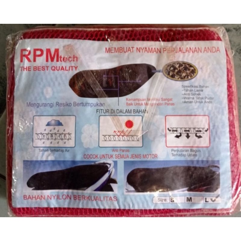 Sarung / Cover jaring Jok Motor Merah Uk.L Saja , Hitam Uk.M,L dan XL