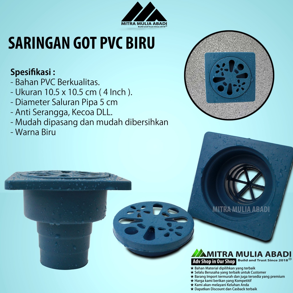 Saringan Got Tebal Plastik PVC Kamar Mandi Toilet got floor drain pvc