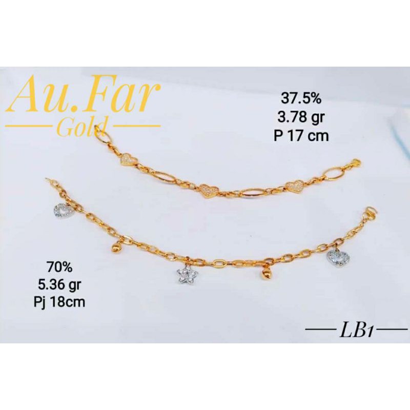 Fashion Aksesoris Wanita Perhiasan Gelang emas kadar 375 dan gelang emas kadar 700