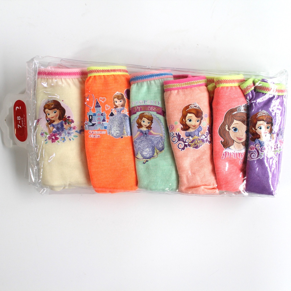 Set Celana Dalam Anak Perempuan Bahan Katun Adem Murah isi 6 pcs Kolor Anak Perempuan Gambar Princess Celana Dalam Anak Princess Celana Dalam Anak Katun Import