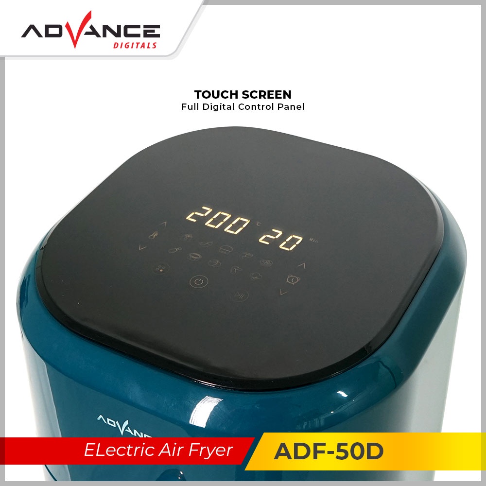 【Garansi 1 Tahun】Advance Air Fryer ADF-50D Kapasitas 5 Liter 600W Kontrol Suhu Digitals Minyak Anti Lengket Penggorengan Tanpa Minyak