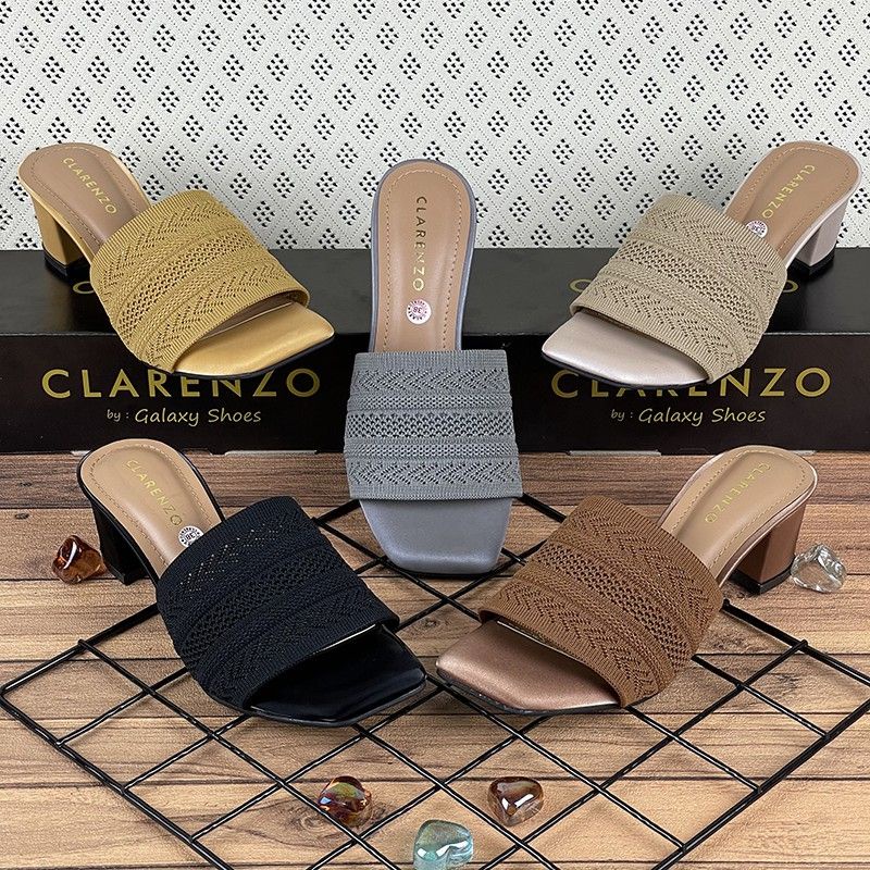 SANDAL HEELS HAK SELOP UPPER RAJUT ST19