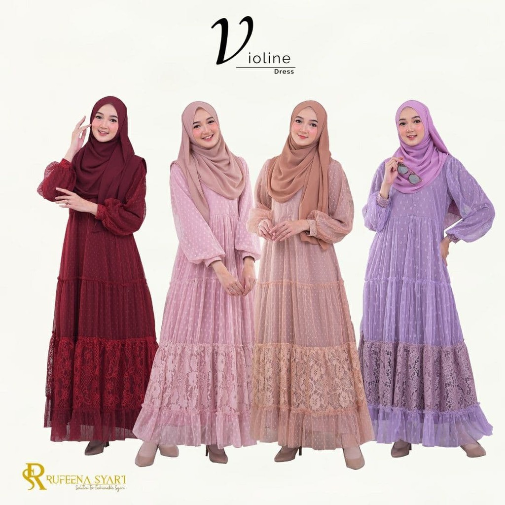 TERBARU VIOLINE DRESS BY RUFEENA SYAR'I (Sister Brand Sukahijab)