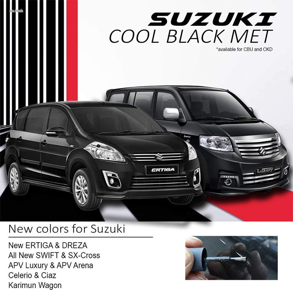 SUZUKI COOL BLACK METALLIC CAT OLES PENGHILANG BARET MOBIL LECET GORES CAT MOBIL ERTIGA SWIFT HITAM