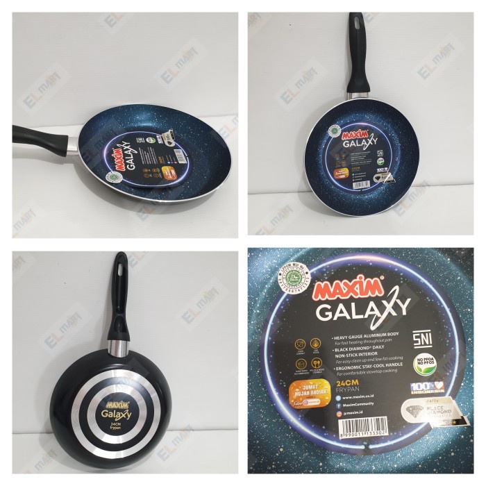 Maxim Galaxy Fry Pan 20cm 22cm 24cm 26cm Wajan Frypan Anti Lengket