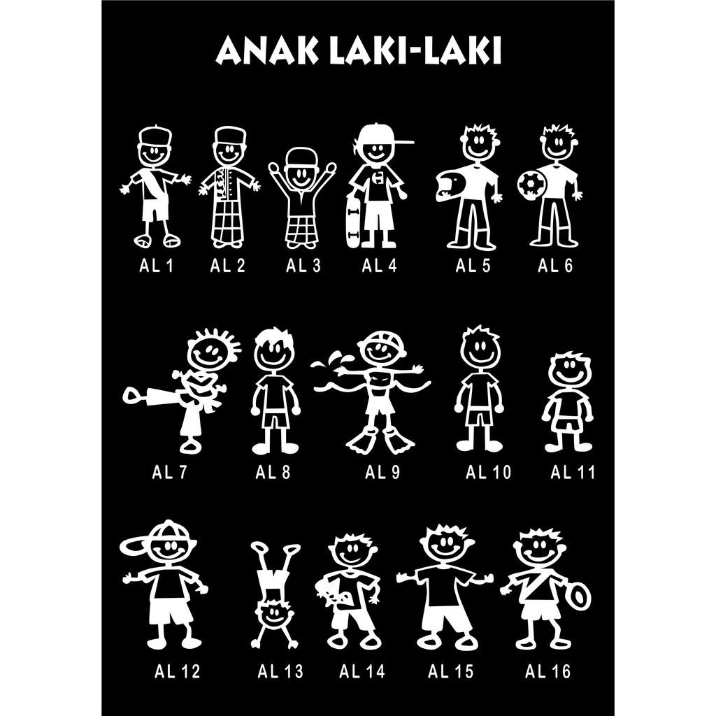 STIKER CUTTING STICKER KACA BELAKANG MOBIL- HAPPY FAMILY