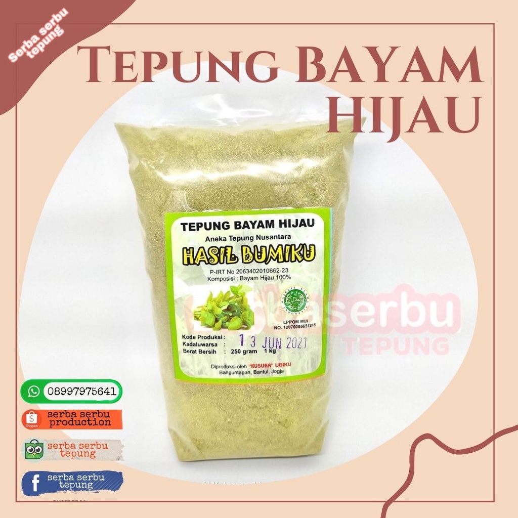 

Tepung Bayam Hijau(1 Kg) Tepung Free Gluten | Tepung Organik