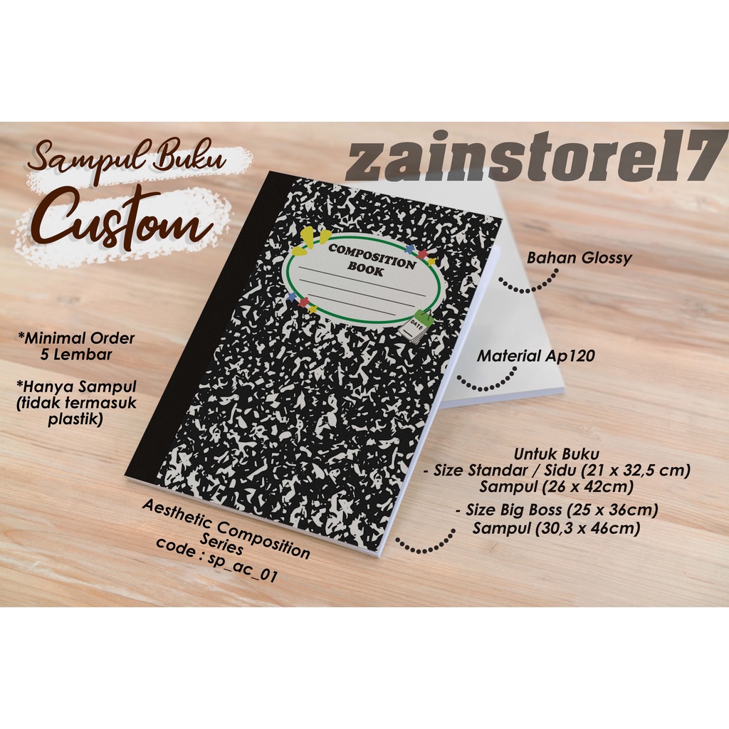 

Sampul Buku Custom Desain Aesthetic Composition Book / Bahan Glossy