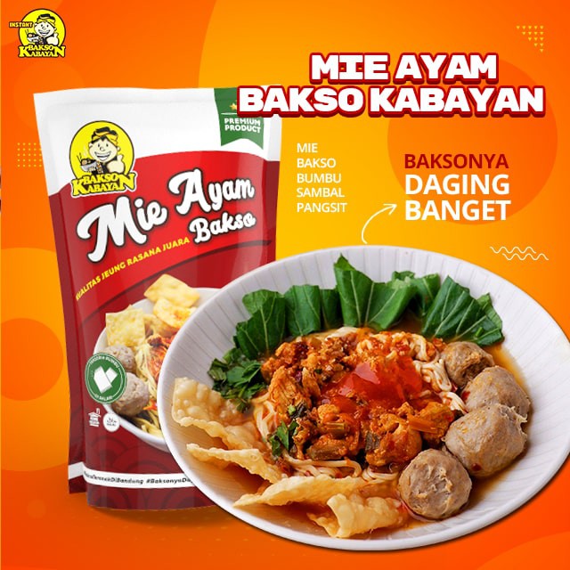 

Mie Ayam Bakso Frozen Instan Kabayan Super Komplit