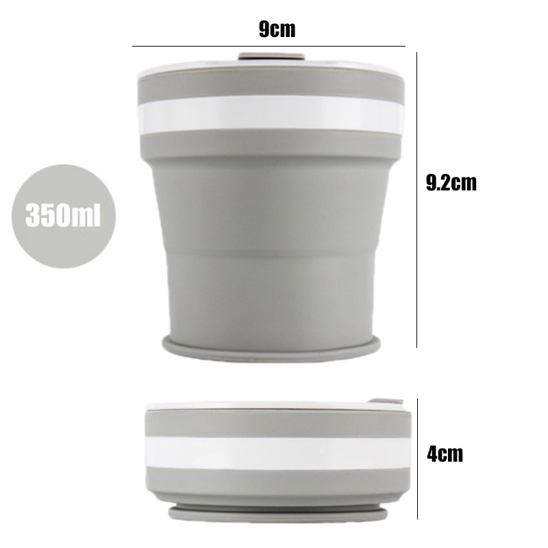 ACEBON Gelas Cangkir Lipat Silikon Foldable Travel Mug 350ml