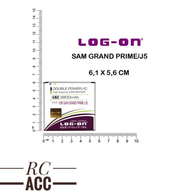 BATERAI DOUBLE POWER LOG-ON SAMSUNG GRAND PRIME/J5/J3/J2 PRO/J2 PRIME(3800mAh)