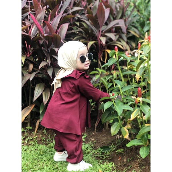 BABYNHA Baju Anak Setelan Perempuan Tangan Panjang Usia 1-4 Tahun/Yaya Oneset