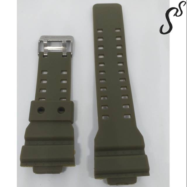 TALI JAM TANGAN CASIO G-SHOCK GA-100 WARNA HIJAU ARMY RUBBER STRAP CASIO G-SHOCK GA100 MURAH