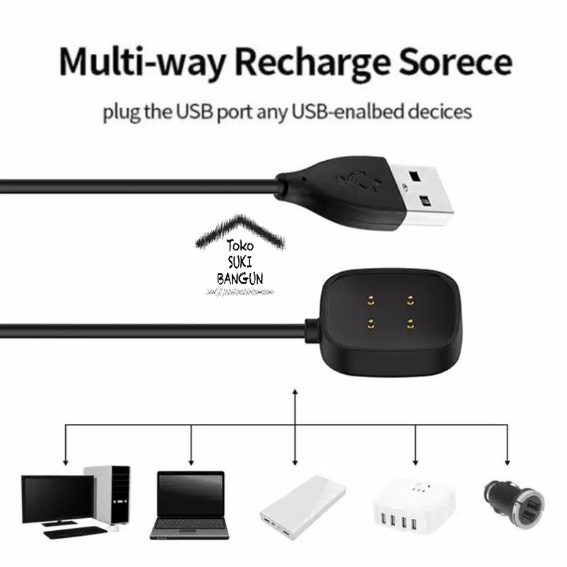 USB Cable Charger CHARGING DOCK for Fit SENSE / Versa 3