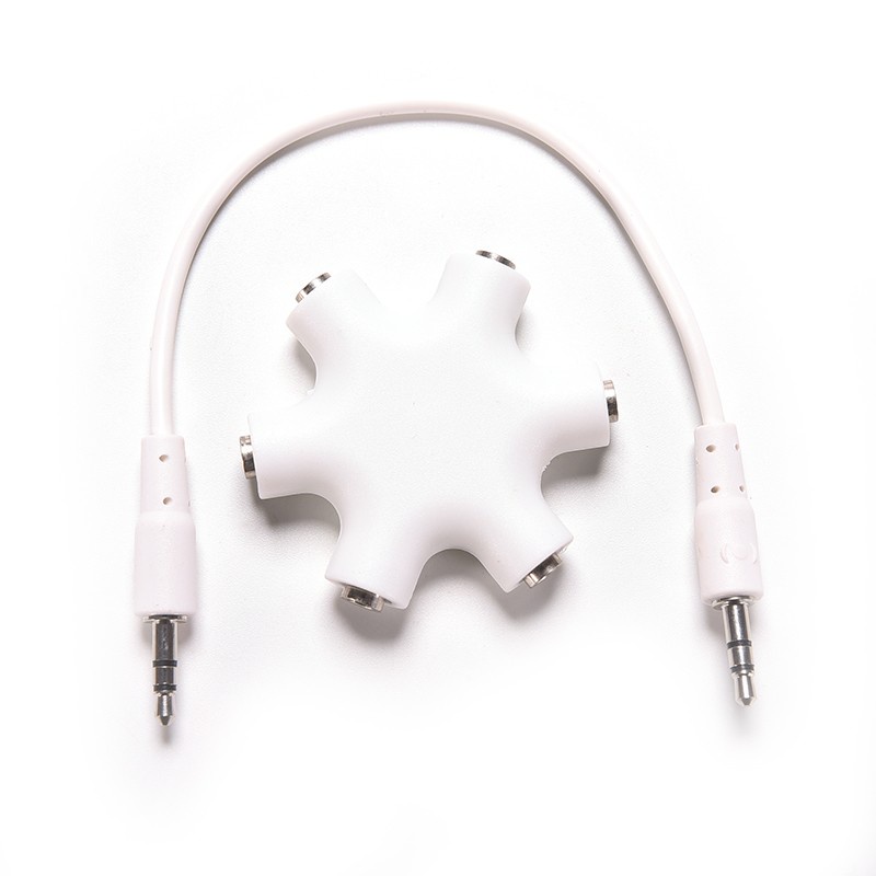 Ports Male to 5 Female Audio Earphone 3.5mm Jack Splitter Adaptor