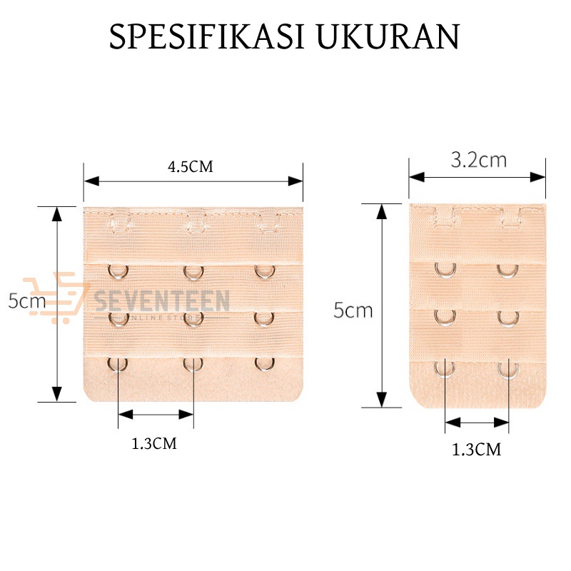 SEVENTEEN SAMBUNGAN KAIT BRA 2 BARIS 3 BARIS PENGAIT BRA KUTANG 2 KAIT 3 KAIT PENYAMBUNG BRA EXTENSION PENGAIT TALI BRA GROSIR