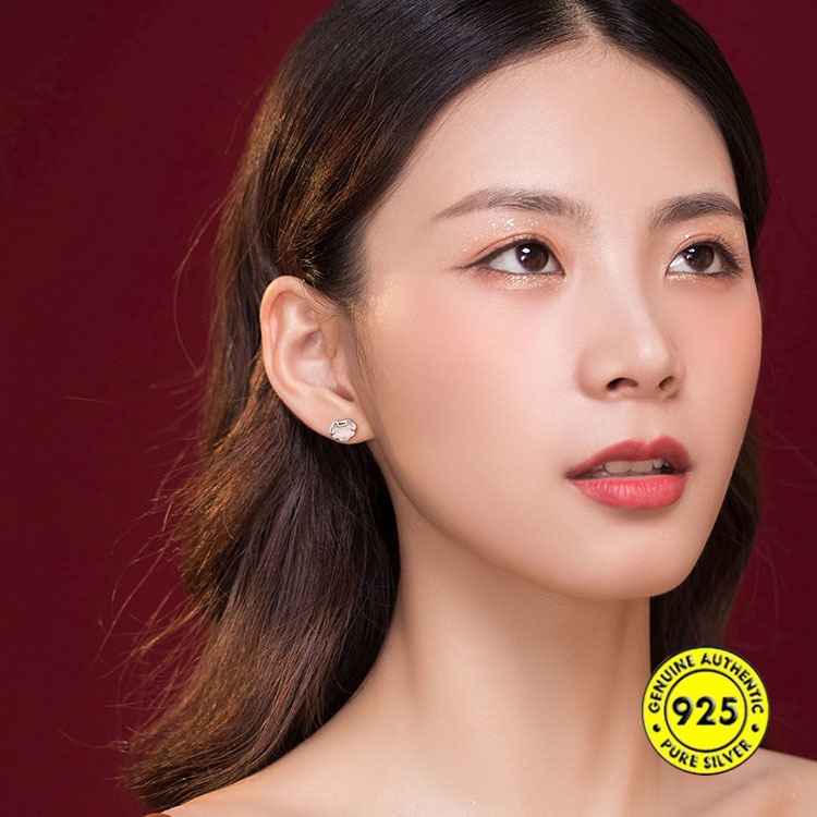 Anting S925 Silver Micro-Inlaid Untuk Wanita