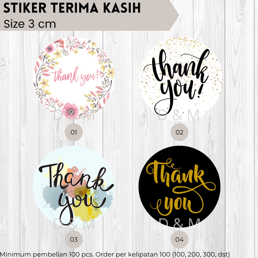 

Stiker Terima Kasih Thank You Sticker Label Thank You Stiker Cromo untuk Hampers Bento Paket 3 cm