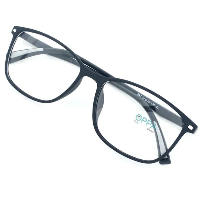 Frame Kacamata Korea Pria Wanita OPPA OP31 FBL Hitam Kotak Elastis