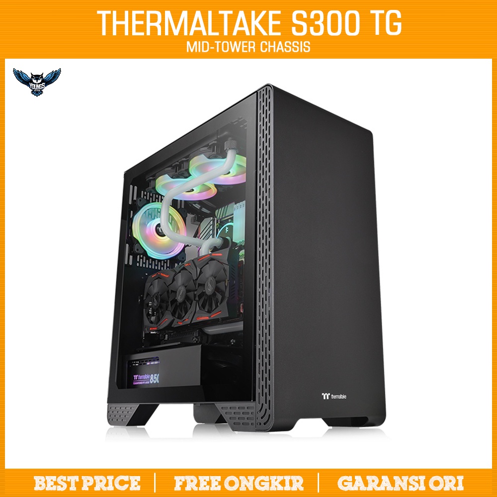 Thermaltake Case S300 TG Black - S 300 Casing Tempered Glass Mid Tower