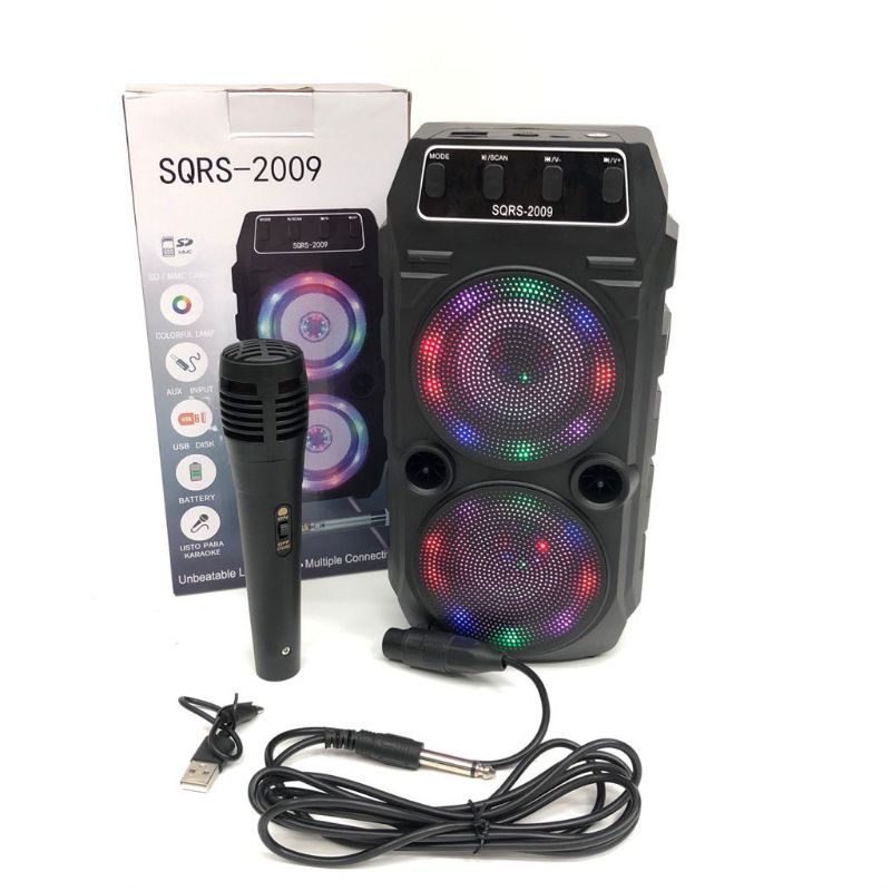 COD SPEAKER BLUETOOTH SQRS-2009LED PLUS MIC KARAOKE SUARA SUPER BASS//SALON AKTIF SQRS-2009//SPEAKER KARAOKE//SPEAKER TERMURAH