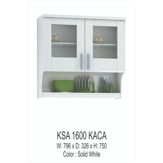 Kitchen set atas lemari dapur gantung 2 pintu putih Wakanda - Bandung area saja