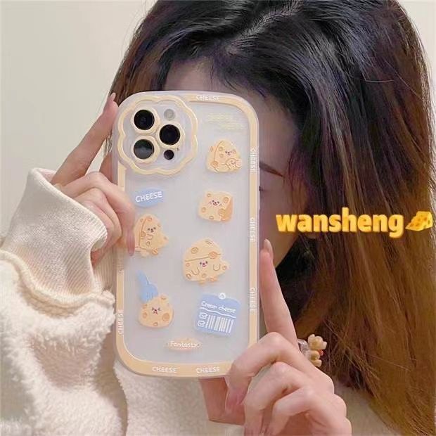 Soft Case Silikon TPU Transparan Motif Keju Cover iPhone 12 13 Se 2020 6 6S 7 8 Plus X XS XR 11 Pro Max