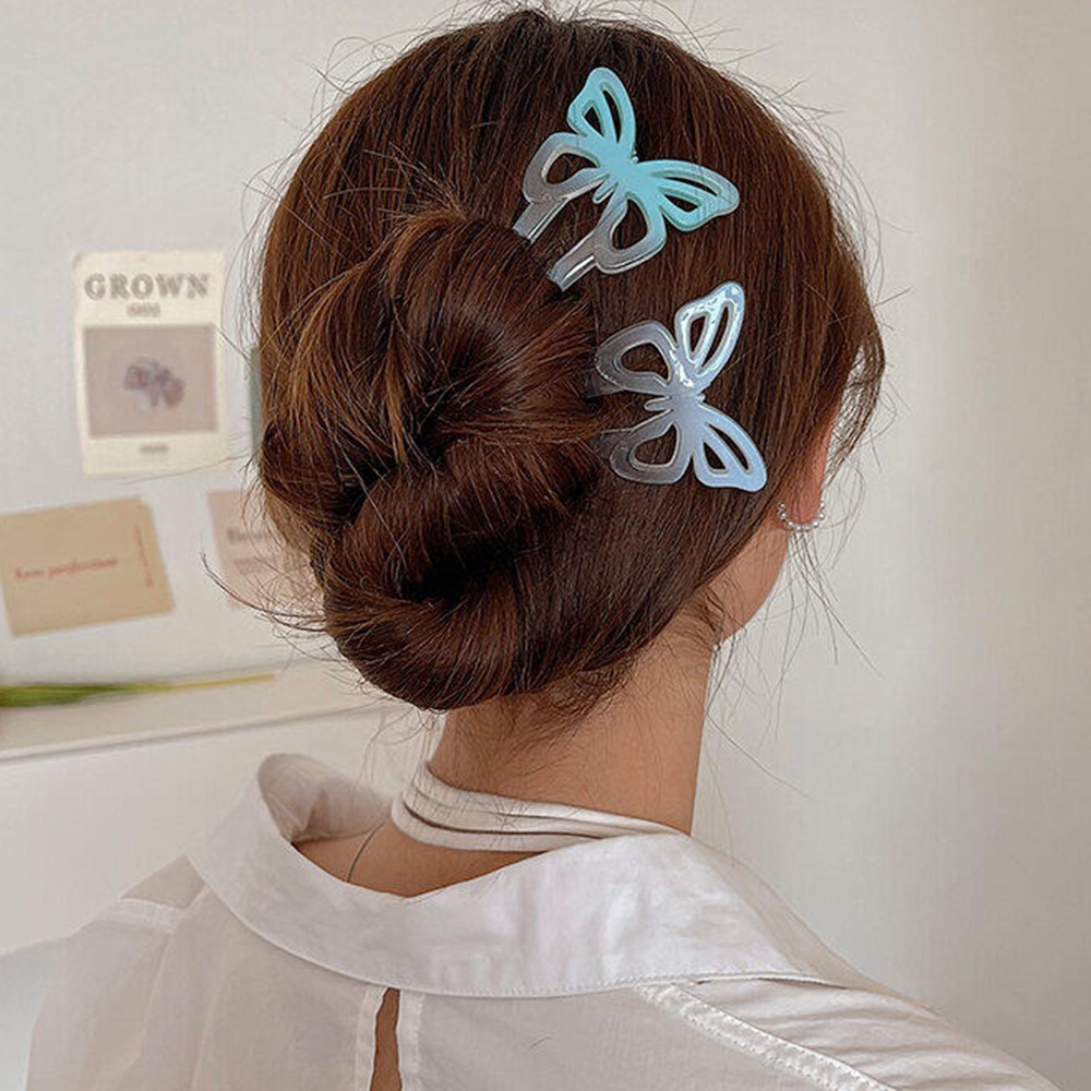 Jepit Rambut Bentuk U Desain butterfly Gaya Korea Untuk Wanita