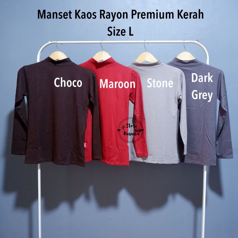 Manset Kaos bahan rayon premium  kerah sanghai ( all size fit L)