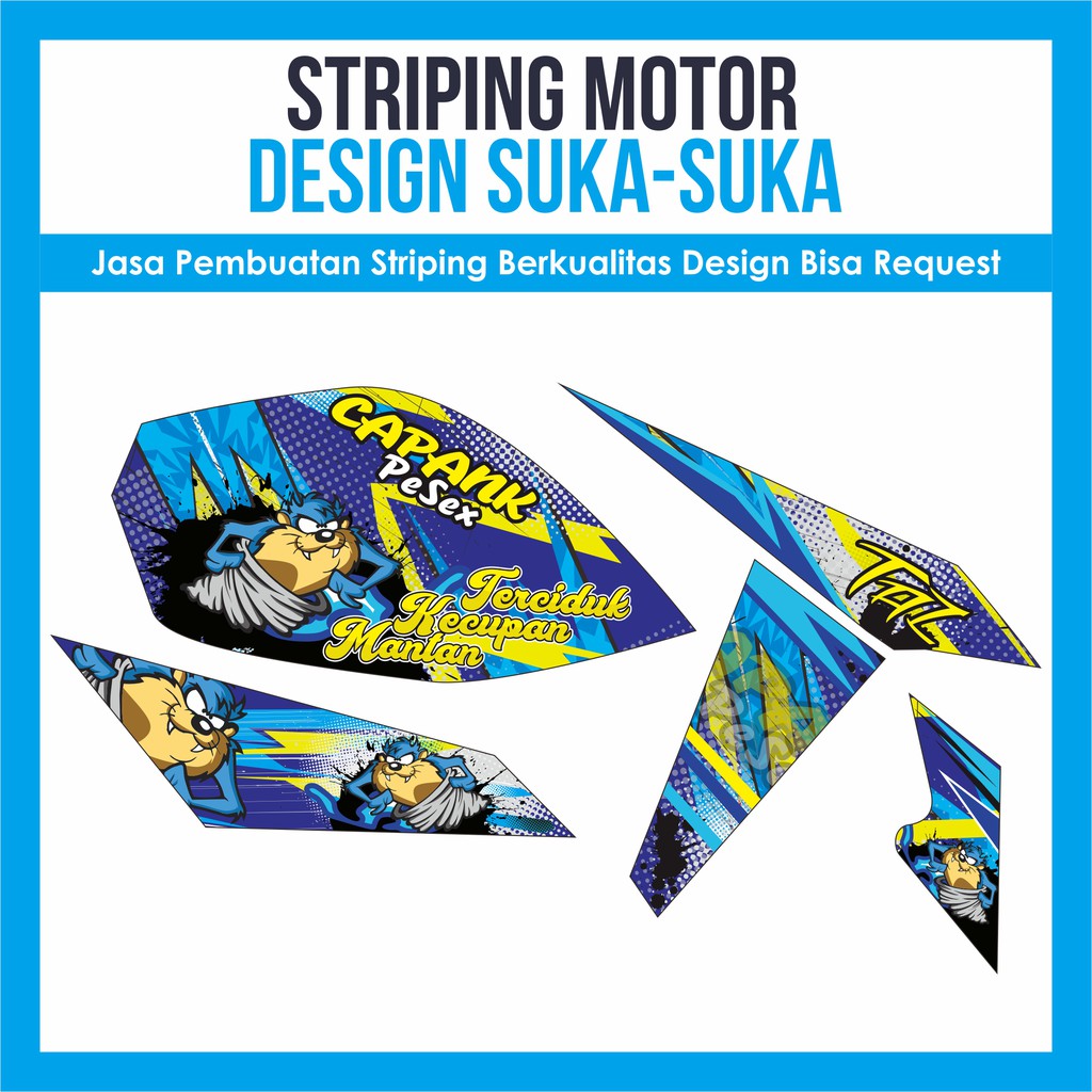 Striping Variasi Vixion Nva Semi Full Body Design Suka Suka Bisa