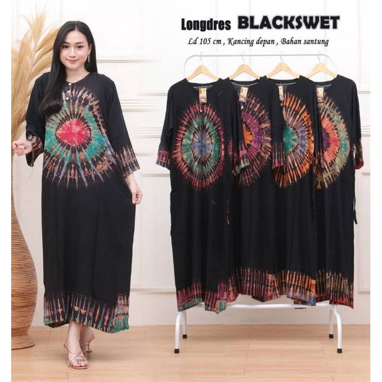 Gamis syari  kancing depan blacksweet baju grosir menyusui murah dress batik wanita kekinian