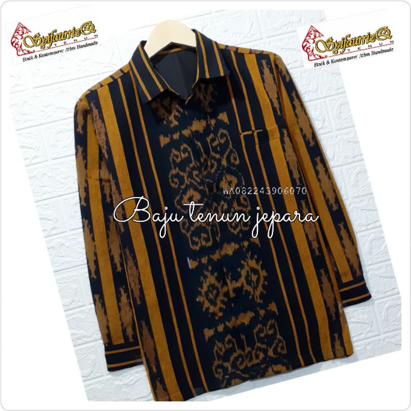 kemeja tenun blangket baju tenun jepara kemeja kantor KT19