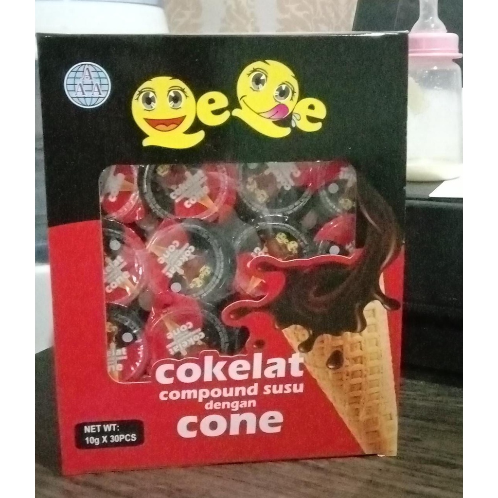 

Cokelat compound susu dengan cone 1 kotak isi 30 pcs Rz galery