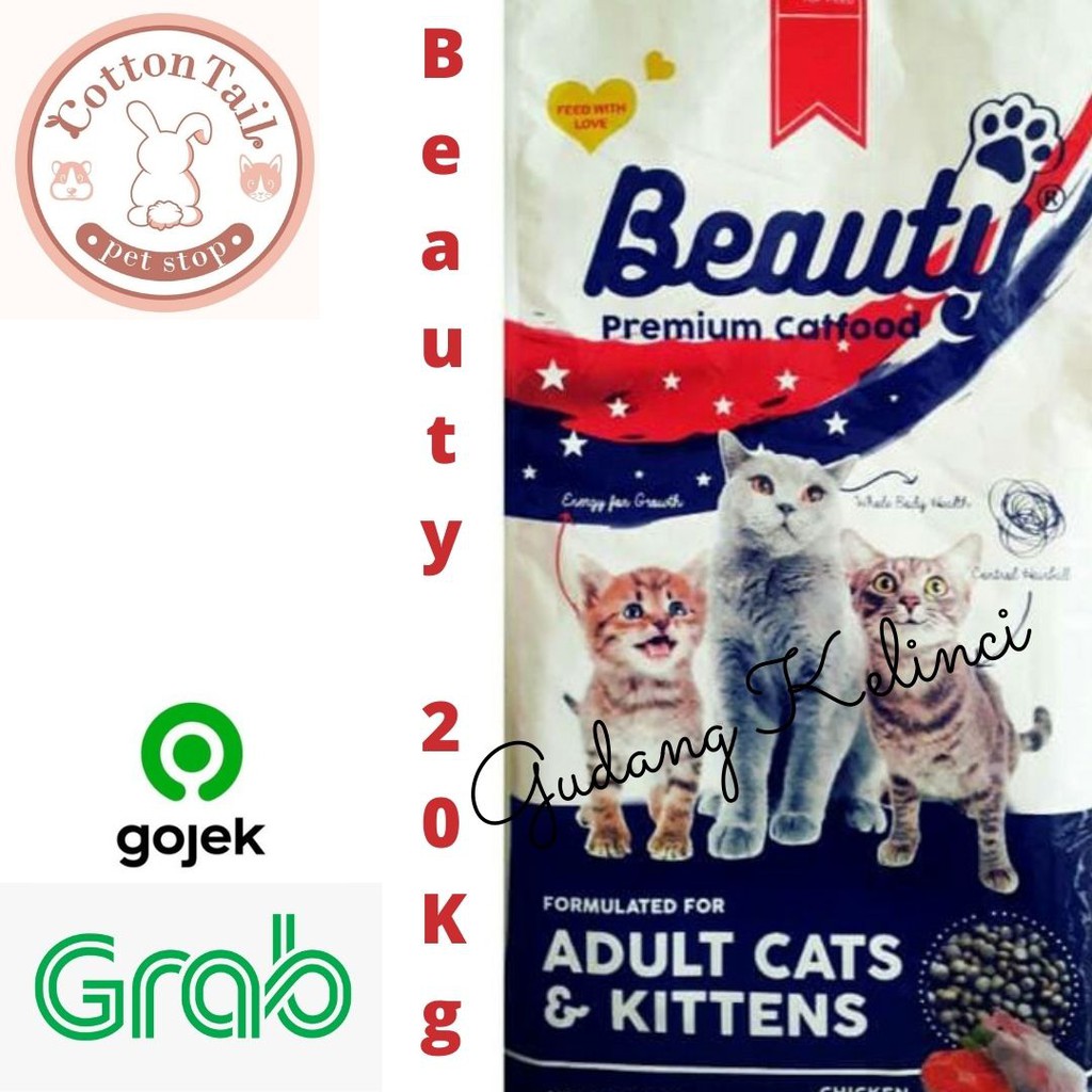 Makanan kucing Beauty Premium Cat 20 kg Khusus Grab Gojek