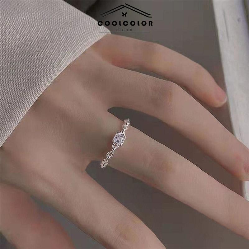 COD Murah❤️Cincin Berlian Wanita Korea Simple Hias Wanita Kristal Zircon  Fashion Ring Jewelry Perhiasan Aksesoris Hadiah Ulang Tahun