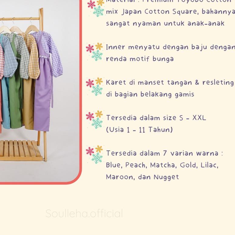 ✯ Soulleha Kids Elsa Gamis Anak (FREE Pashmina Instan) Ready 7 Warna ➢
