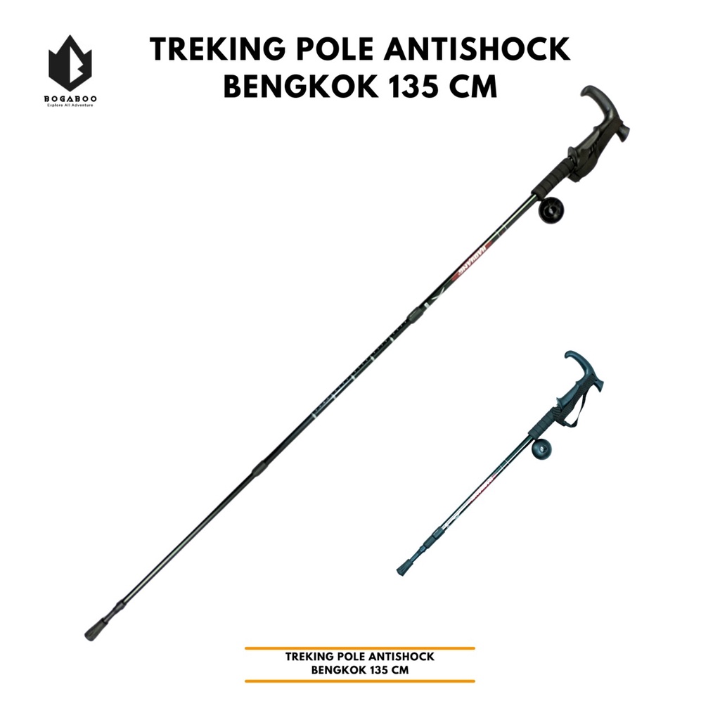 Bisa (COD) Tracking Pole  Antishock 135 CM- Trekking Pole - Tongkat Gunung - Tongkat - Trackpole - Treking Pole Antishock Bengkok