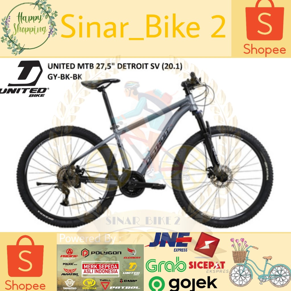 Sepeda Mtb 27,5inch United Detroit Sv Alloy 24Speed (Ekspedisi)