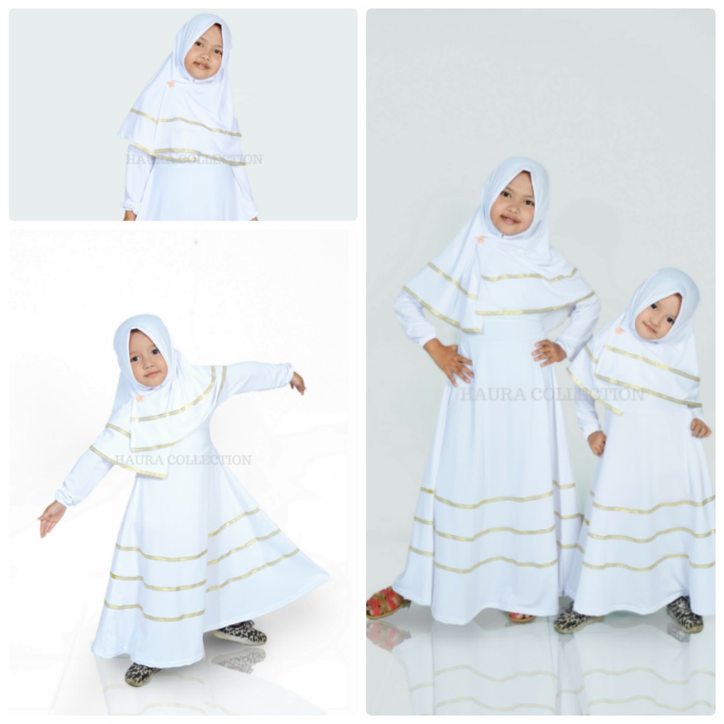  Baju  Muslim Gamis  Anak  Perempuan  Warna Putih Shopee  