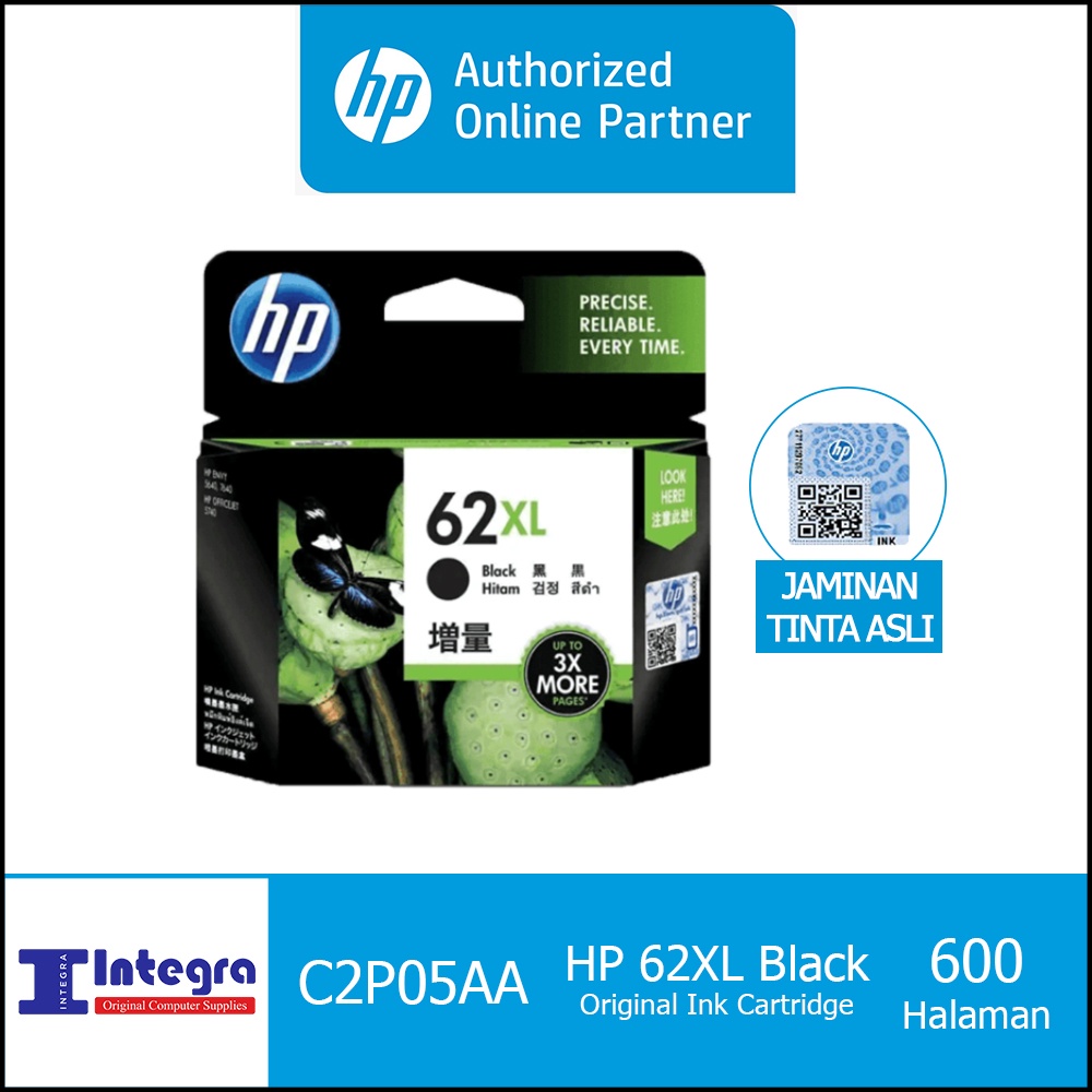 Tinta HP 62 XL Black Original Cartridge - C2P06AA - Officejet OJ 200, 250