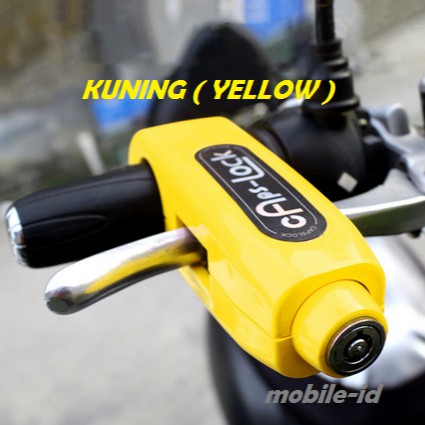 [LAGI PROMO 5.5] GEMBOK MOTOR CAPSLOCK PENGAMAN KUNCI STANG MOTOR ANTI MALING-KUNING