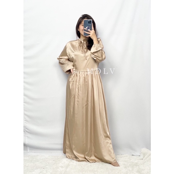 MDLV ~ 08890 Elmiora Plain Maxi Dress Gamis Maxi Dress Maxi Fashion muslim fashion Import