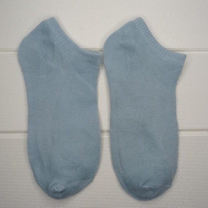 TOMSTORE.ID R097 Kaos Kaki Motif Wanita Pria Korea Cute Semata Short Socks Pendek Fashion Import-POLOS BIRU TERANG