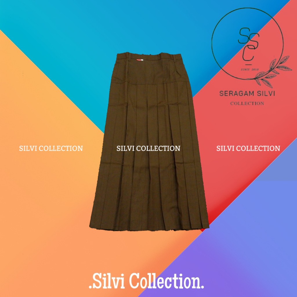 Seragam SMP/SMA Rok Rempel Bawah Pinggang Coklat - Seragam Sekolah - Rok Rempel - Rok Pramuka
