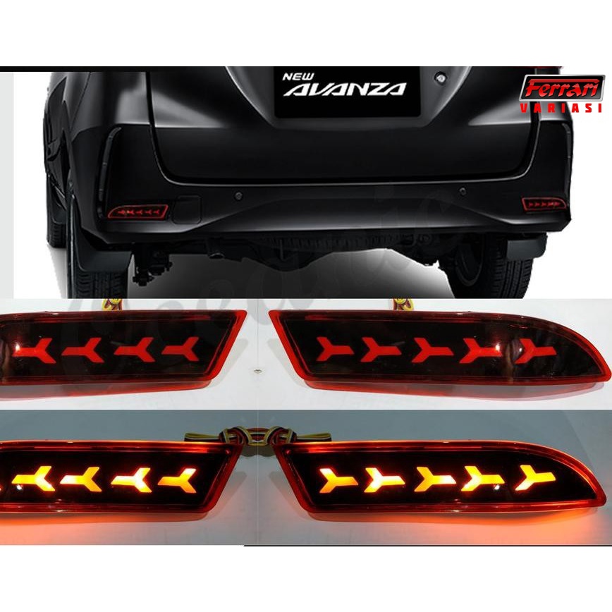 lampu bumper LED reflektor belakang mobil Avanza 2014 lambo style
