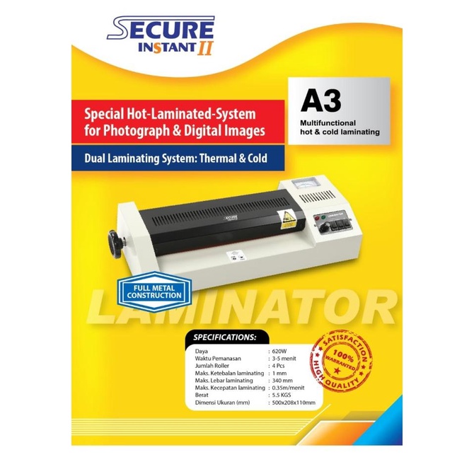

SECURE Instant A3/Mesin laminating/Mesin laminasi/Mesin laminator