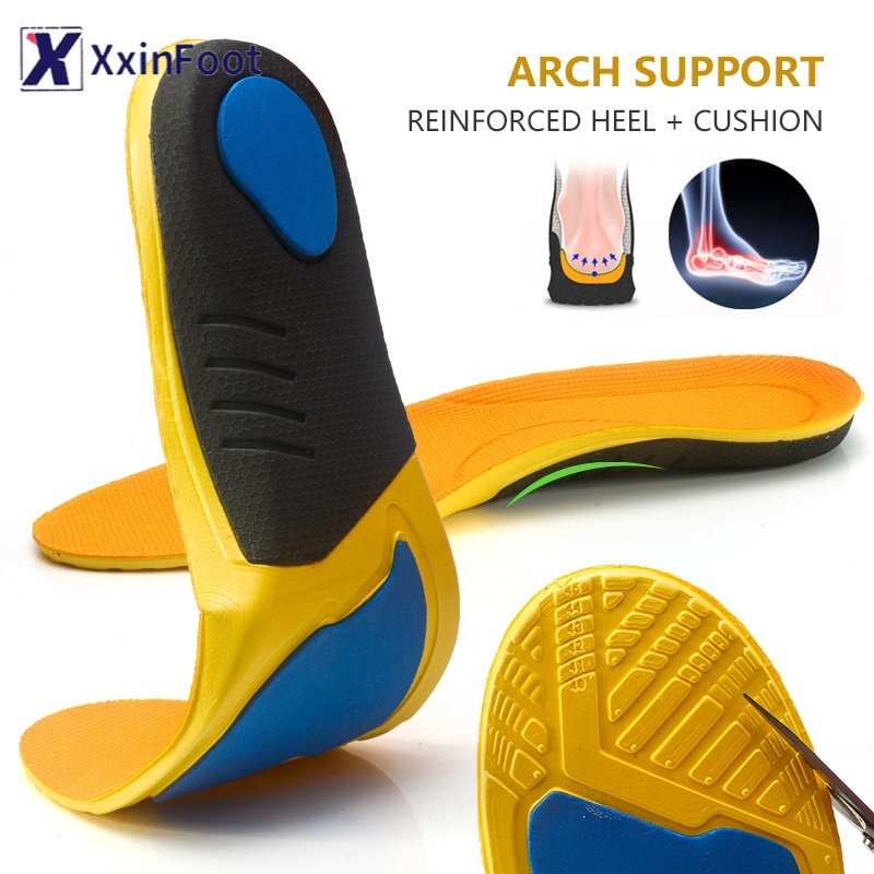 1 pasang arch support sol sepatu untuk pria &amp; wanita bantalan Ortopedi Gel Insole insert ukuran 35-45